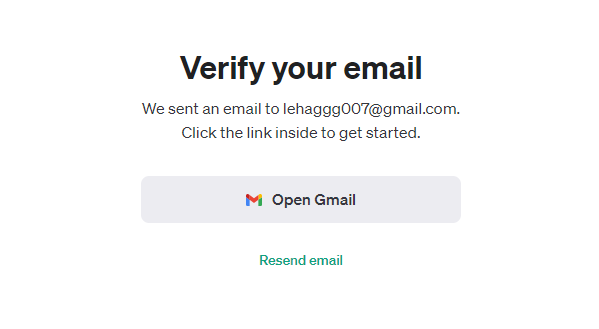 xác nhận email khi đăng ký tài khoản chat gpt 